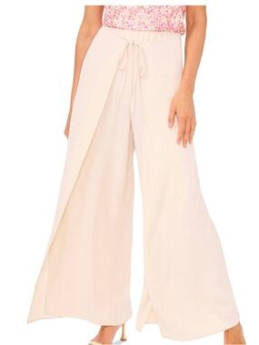 CeCe Cream Wide-Leg Drawstring Wrap Pants